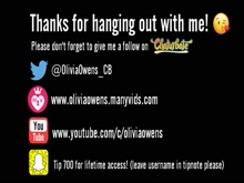 Watch oliviaowens's Cam Show @ Chaturbate 22/08/2019